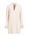 Angela Davis Woman Mini Dress Cream Size 8 Polyester, Elastane