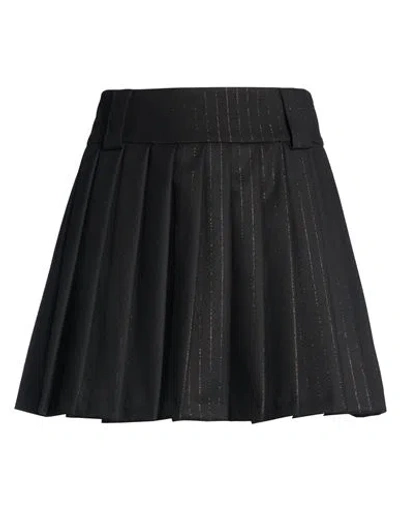 Angela Davis Woman Mini Skirt Black Size 6 Polyester, Viscose, Elastane, Lurex