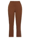 Angela Davis Woman Pants Brown Size 8 Polyester, Elastane In Brown