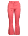 Angela Davis Woman Pants Coral Size 10 Cotton, Elastane In Red