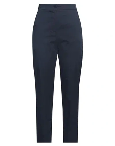 Angela Davis Woman Pants Midnight Blue Size 6 Cotton, Polyamide, Elastane