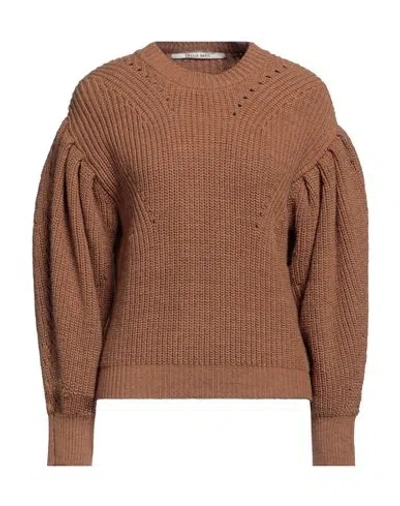 Angela Davis Woman Sweater Camel Size M Acrylic, Viscose, Wool, Alpaca Wool In Beige