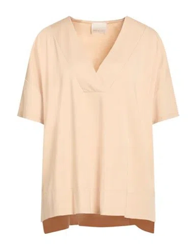 Angela Davis Woman T-shirt Sand Size S Viscose, Polyamide, Elastane In Neutral