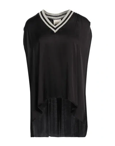 Angela Davis Woman Top Black Size M Viscose