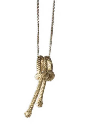 Angela Lago Clove Hitch Sterling Silver Necklace In Gold