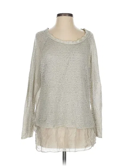 Pre-owned Angela Mara Pullover Sweater In Silver