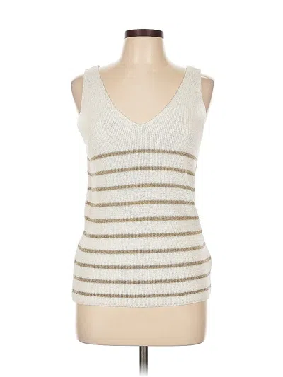 Pre-owned Angela Mara Sweater Vest In White