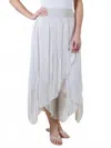 Angela Mara Wrap Pull On Pant In Beige In White