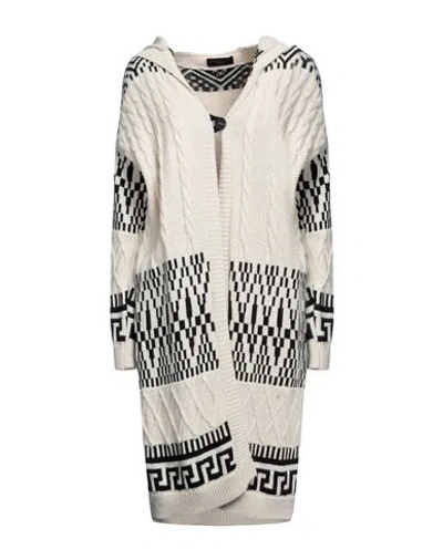 Angela Mele Milano Woman Cardigan Ivory Size Onesize Acrylic, Viscose, Wool, Alpaca Wool In White