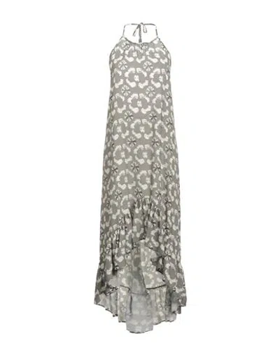 Angela Mele Milano Woman Maxi Dress Military Green Size L Viscose, Polyester