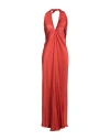 Angela Mele Milano Woman Maxi Dress Rust Size M Viscose, Silk In Red