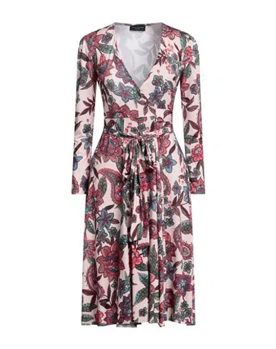 Angela Mele Milano Woman Midi Dress Light Pink Size L Viscose, Polyester, Elastane