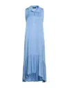 Angela Mele Milano Woman Midi Dress Sky Blue Size Onesize Viscose In Blue