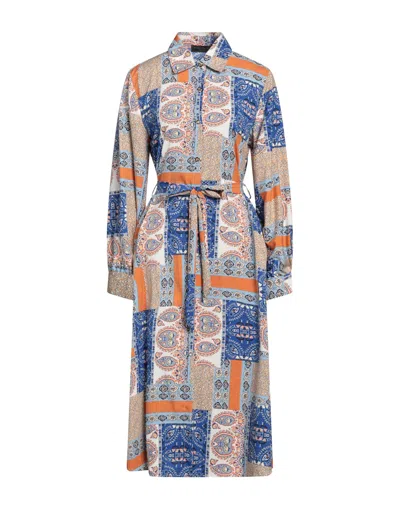 Angela Mele Milano Midi Dresses In Blue