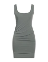 Angela Mele Milano Woman Mini Dress Military Green Size L Viscose, Polyester, Elastane