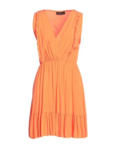 Angela Mele Milano Short Dresses In Orange