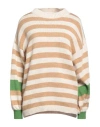 Angela Mele Milano Woman Sweater Beige Size Onesize Viscose, Acrylic, Wool In Beige