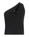 Angela Mele Milano Woman Top Black Size L Viscose, Polyester, Elastane