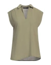 Angela Mele Milano Woman Top Military Green Size L Viscose, Polyester
