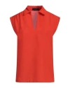 Angela Mele Milano Woman Top Red Size M Viscose, Polyester In Red
