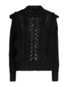 Angela Mele Milano Woman Turtleneck Black Size Onesize Acrylic, Viscose, Wool, Alpaca Wool In Black