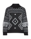 Angela Mele Milano Woman Turtleneck Black Size Onesize Viscose, Acrylic, Wool In Black