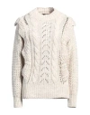 Angela Mele Milano Woman Sweater Ivory Size Onesize Acrylic, Viscose, Wool, Alpaca Wool In White