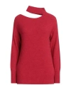 Angela Mele Milano Woman Turtleneck Red Size Onesize Polyamide, Acrylic, Wool, Elastane In Red