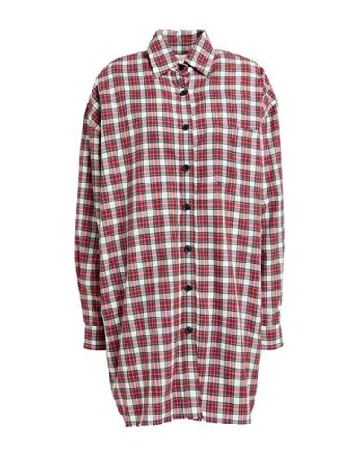 Angela P. Woman Shirt Red Size 2 Polyester, Viscose, Elastane
