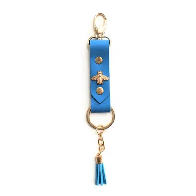 Angela Valentine Handbags Sky Blue Bee Keychain With Tassel