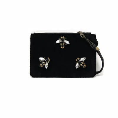 Angela Valentine Handbags Women's Black Jeweled Bee Wallet