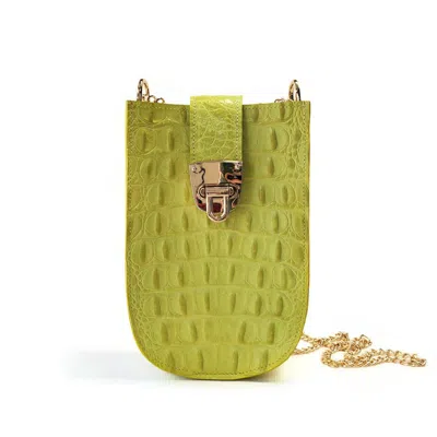 Angela Valentine Handbags Women's Green Katana Phone Bag In Chartreuse