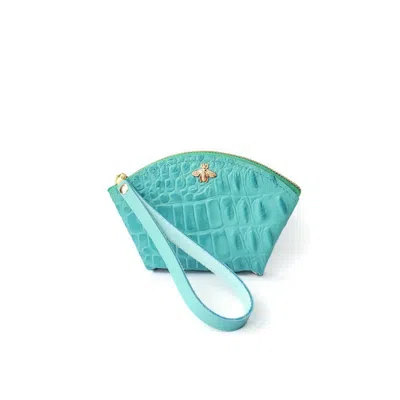 Angela Valentine Handbags Women's Green Turquoise Fan Zip Wallet
