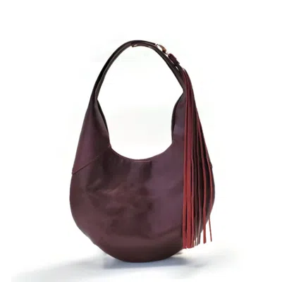 Angela Valentine Handbags Women's Harper Hobo Handbag In Black Cherry Red In Burgundy