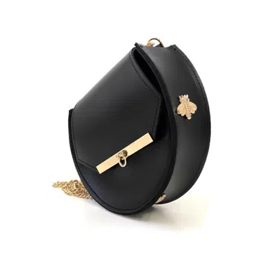 Angela Valentine Handbags Women's Loel Mini Military Bee Chain Bag Clutch In Black