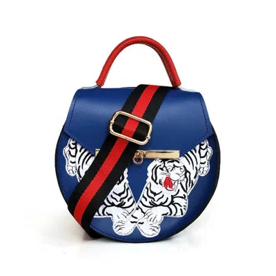 Angela Valentine Handbags Women's Royal Blue Tiger Crossbody Bag