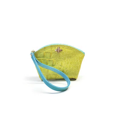 Angela Valentine Handbags Women's Yellow / Orange Chartreuse Yellow Zip Wallet In Green