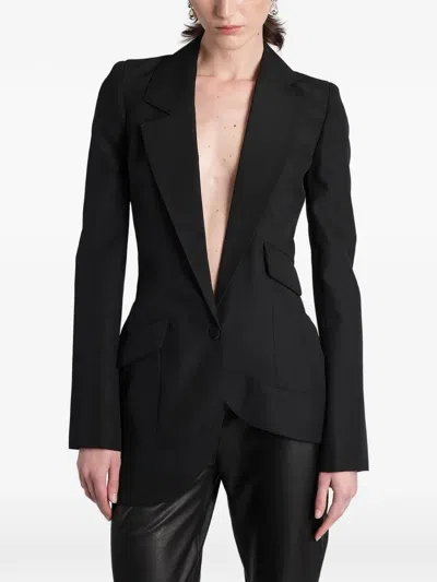 Angelica Montini Studios Alice Asymmetric Blazer In Black