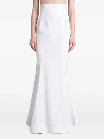 Angelica Montini Studios Bianca High-waisted Maxi Skirt In White