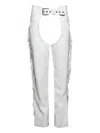 Angelica Montini Studios Fringe Leather Chaps In White