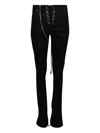 Angelica Montini Studios Lace-up Jeans In Black