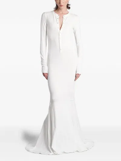 Angelica Montini Studios Ludovica Button-up Maxi Dress In White