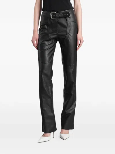 Angelica Montini Studios Otto Belted Lace-up Trousers In Black