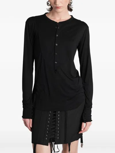 Angelica Montini Studios Romi Bib-detail Sweatshirt In Black
