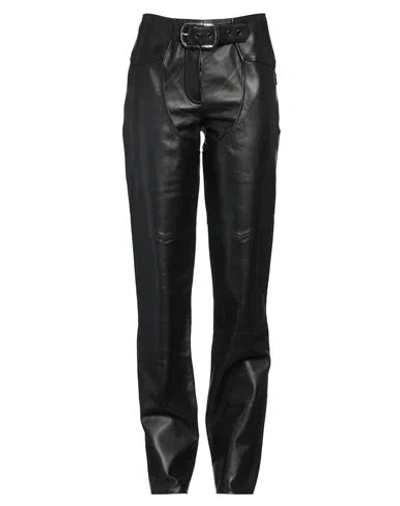 Angelica Montini Woman Pants Black Size 8 Leather