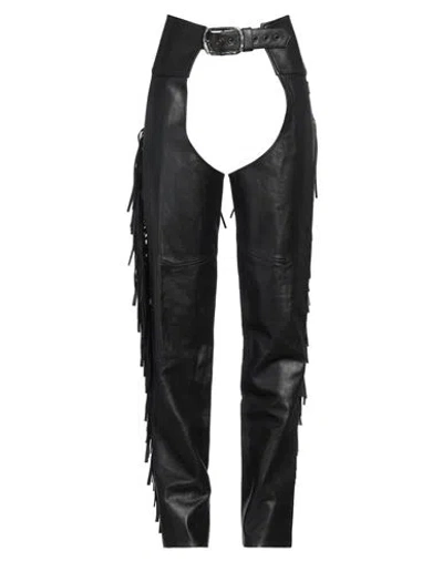 Angelica Montini Woman Pants Black Size 8 Leather