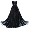 Angelika Jozefczyk Women's Black Pauline Hand-pleated Embellished Satin Evening Gown In Black