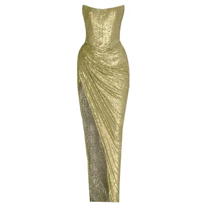 Angelika Jozefczyk Women's Gaia Sequin Evening Gown Gold