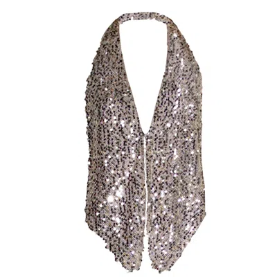 Angelika Jozefczyk Women's Gold / Neutrals Gold Ibisa Sequin Vest