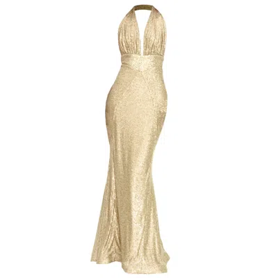 Angelika Jozefczyk Women's Gold / Neutrals Monroe Sequin Evening Gown Gold